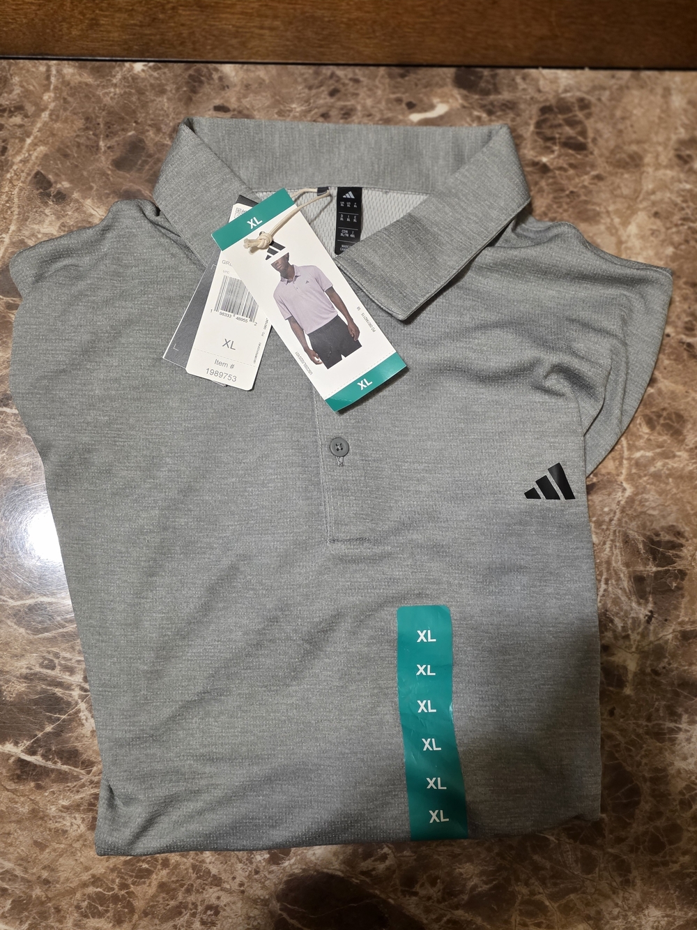adidas Men's Light Gray Polo Shirt
